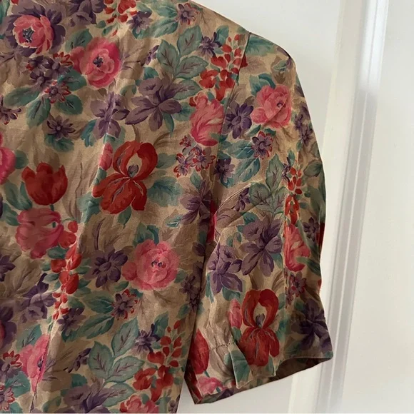 Vintage 70s Dawn Joy Brown Floral Button Up Dress Women’s Size Small Retro - Picture 11 of 16